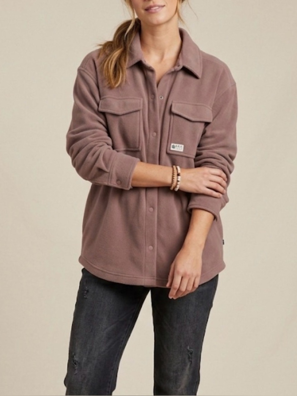 Reel Life Lilac Pastel Purple Fleece Shacket Women’s Plus Size 2X